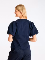 Irina Poplin Blouse Navy Neo Noir