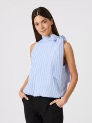 Veda Stripe Top Light Blue Neo Noir