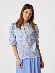 Roella Graphic Fade Blouse Light Blue Neo Noir