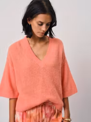 Talya Wool V-Neck Sweater Radiant Apricot Dante6