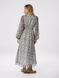 Silfi Graphic Fade Dress Dusty Green Neo Noir