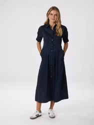 Baia Poplin Dress Navy Neo Noir