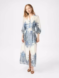 Stellar Artist Paisley Dress Ash Blue Neo Noir