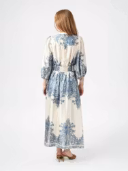 Stellar Artist Paisley Dress Ash Blue Neo Noir