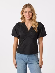 Irina Poplin Blouse Black Neo Noir