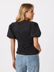 Irina Poplin Blouse Black Neo Noir