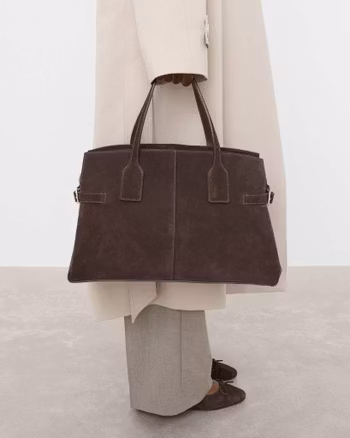 Lisa Bowler Bag Suede Chocolate Flattered