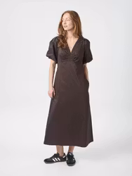 Illana Poplin Dress Chocolate Brown Neo Noir