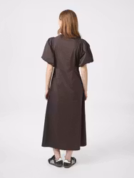 Illana Poplin Dress Chocolate Brown Neo Noir