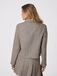 Romana Herringbone Jacket Dusty Brown Neo Noir