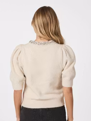 Maia Stone Knit Blouse Ivory Neo Noir