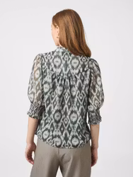 Diana Graphic Fade Blouse Dusty Green Neo Noir