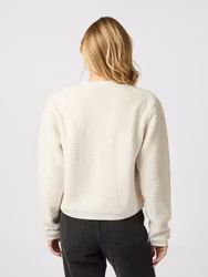 Limo Fluffy Knit Cardigan Creme Neo Noir