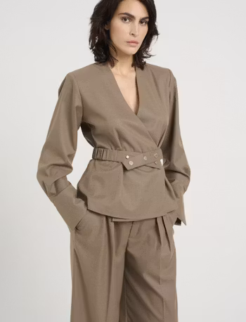 CaciaGZ Blouse Dark Timberwolf Mel Gestuz