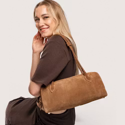 Alba Suede Bag Camel Latalia