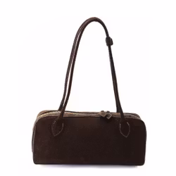 Alba Suede Bag Dark Brown Latalia