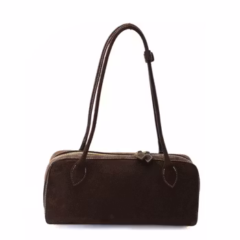 Alba Suede Bag Dark Brown Latalia