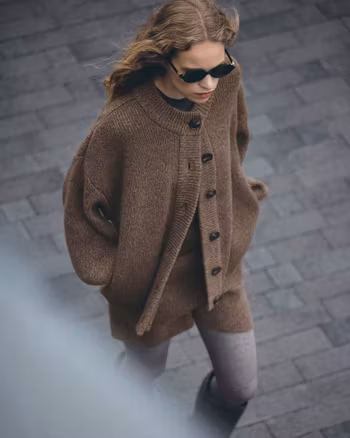 Lissi Knit Jacket Slate Black Mel MSCH