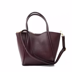 Florence Medium Leather Bag Bordeaux Latalia