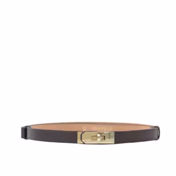 Belt H Leather Dark Brown Latalia