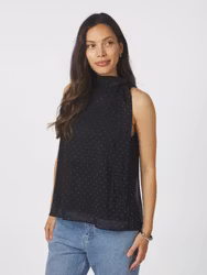 Lorelei Bedazzled Top Black Neo Noir