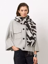 Blinx Double Face Light Wool Cape Jacket Grey Dante6