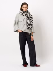 Blinx Double Face Light Wool Cape Jacket Grey Dante6