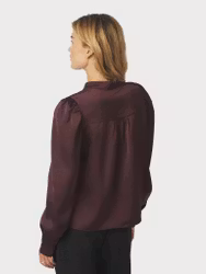 Rosslyn Heavy Sateen Blouse Burgundy Neo Noir