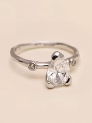 Embla Ring Crystal Silver Ylva Li