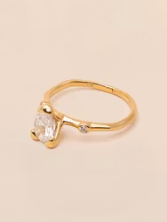 Embla Ring Crystal Gold Ylva Li