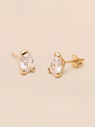 Embla Stud Earrings Crystal Gold Ylva Li