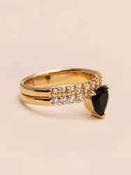 Venus Ring Noir/Champagne Ylva Li