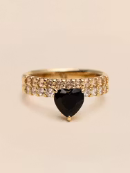 Venus Ring Noir/Champagne Ylva Li