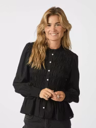 Mocca Smock Blouse Black Neo Noir