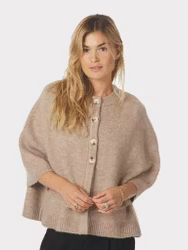 Josei Double Knit Cape Beige Melange Neo Noir