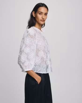 Ismene 3/4 Shirt EMB Bright White MSCH