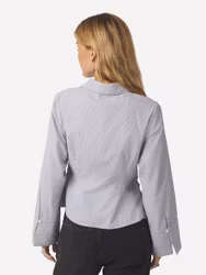 Fenli Striped Shirt Grey Neo Noir