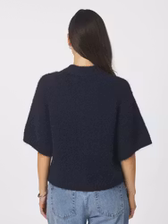 Benuta Fluffy Knit Cardigan Navy Neo Noir