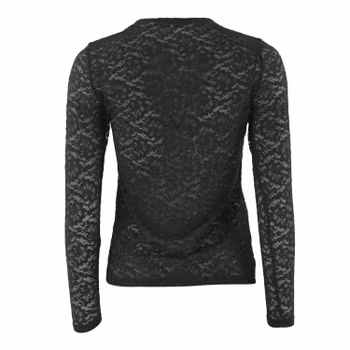 Alberte Lace R Neck Black Continue
