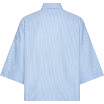 Klara Shirt New Blue Stripe Gold Buttons Continue