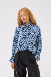 GracieIW Printed Blouse Blue Painted Dot InWear