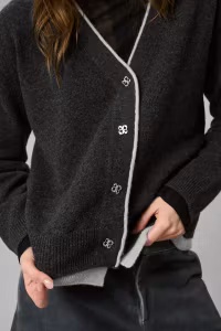 Tracy Knit Cardigan Dark Grey Mel My Essential Wardrobe