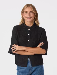 Benuta Fluffy Knit Cardigan Dark Brown Neo Noir