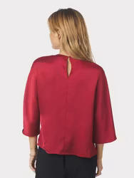 Liora Heavy Sateen Blouse Dark Red Neo Noir