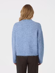 Paulina Fluffy Knit Blouse Dusty Blue Neo Noir