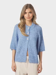 Benuta Fluffy Knit Cardigan Dusty Blue Neo Noir