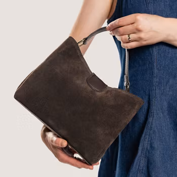 Novara Suede Bag Espresso Ash Latalia