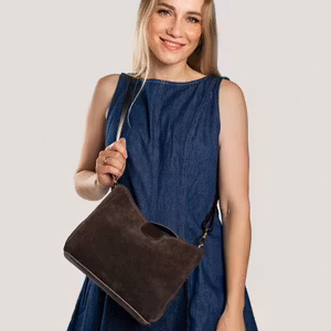 Novara Suede Bag Espresso Ash Latalia