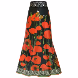 Silk Wrap Skirt Poppy Dark Kueen