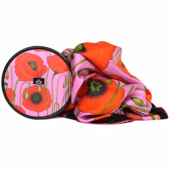 Silk Scarf Sweetly Small Poppy Pink Kueen